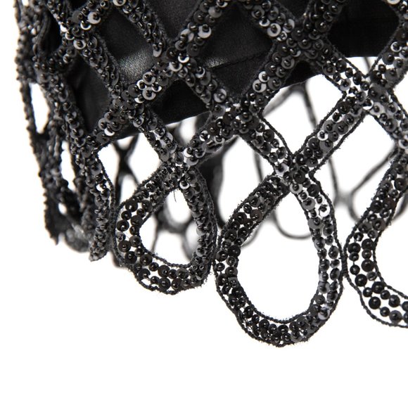 Vintage Y2K Anthro 6 Fishnet Sequin Skirt Black - Picture 6 of 8